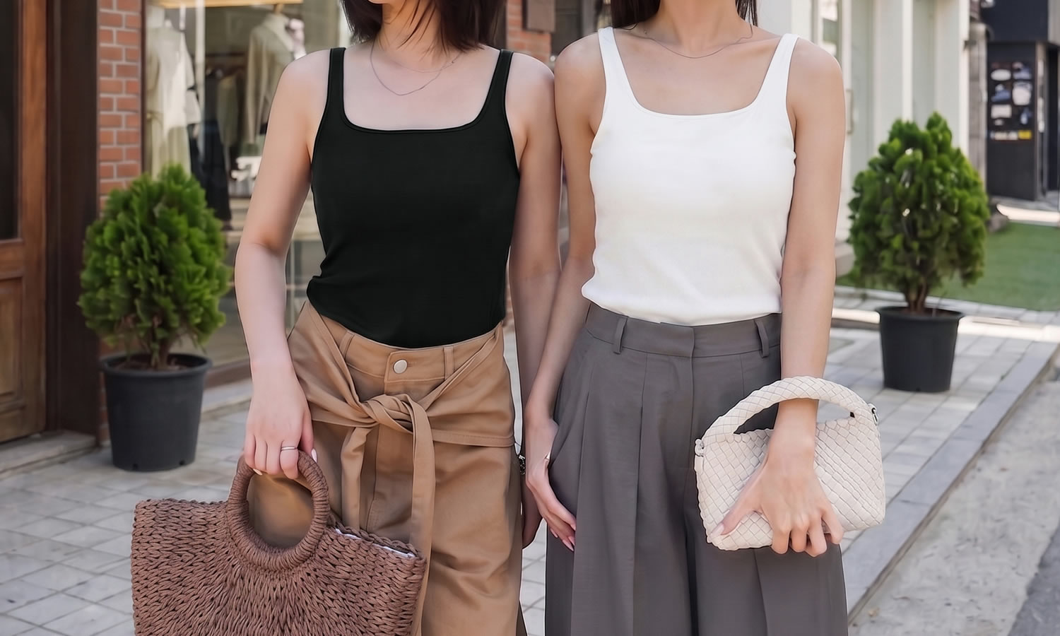 Bamboo Line バンブー素材のカップ付きインナー着用イメージ