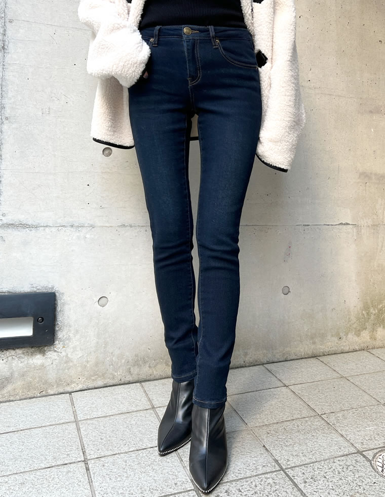 裏起毛ストレッチスキニーデニムパンツ