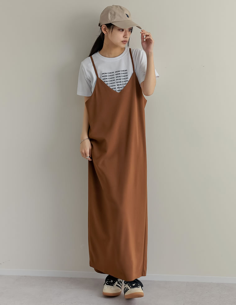ジョーゼットポンチロングキャミワンピース