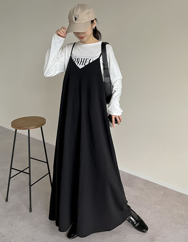 ジョーゼットポンチフレアキャミワンピース