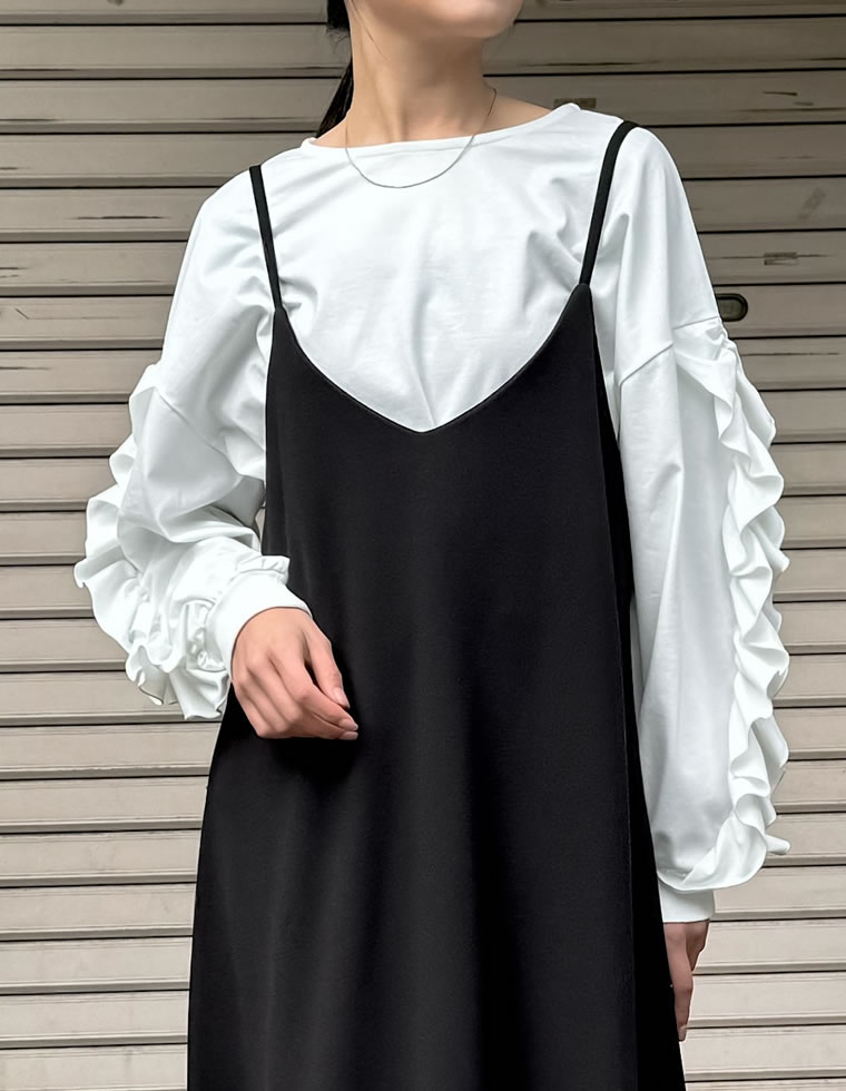 ジョーゼットポンチフレアキャミワンピース