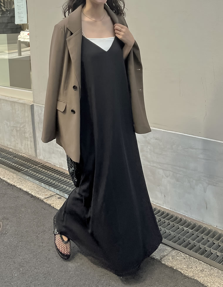 ジョーゼットポンチフレアキャミワンピース