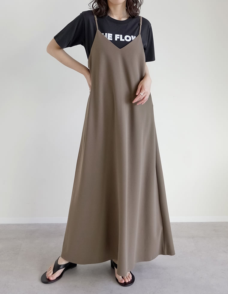 ジョーゼットポンチフレアキャミワンピース