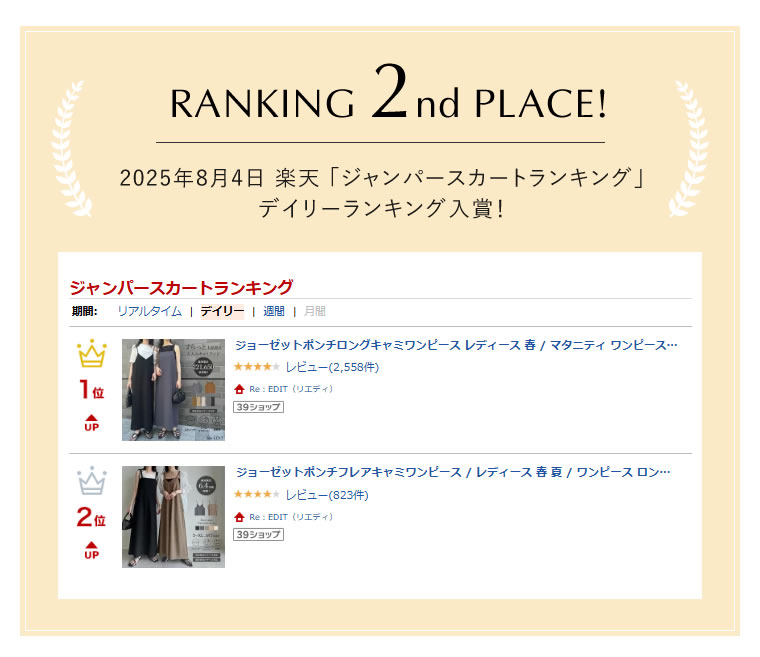 ジョーゼットポンチフレアキャミワンピース