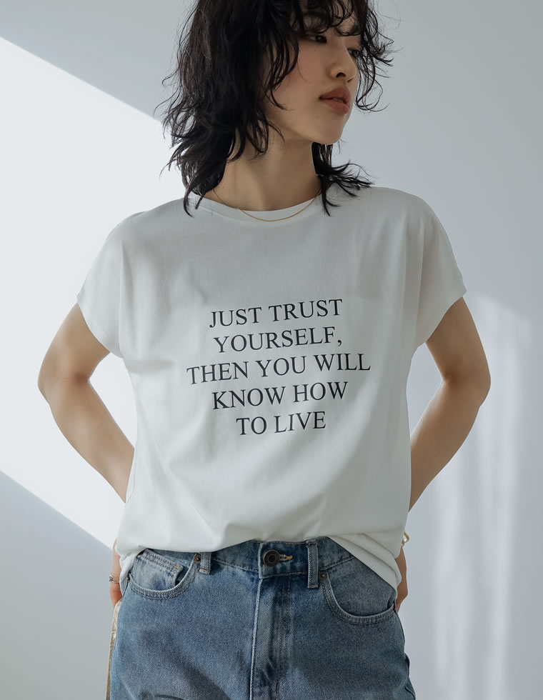 選べるフロントロゴフレンチスリーブTシャツ