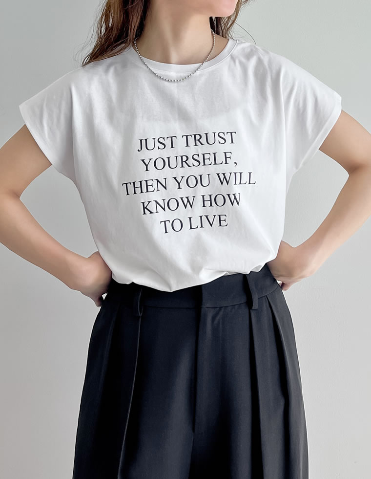 選べるフロントロゴフレンチスリーブTシャツ
