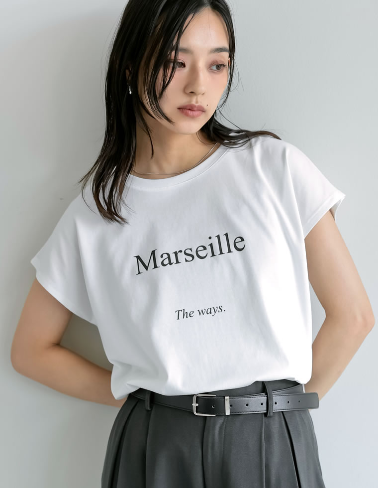 選べるフロントロゴフレンチスリーブTシャツ