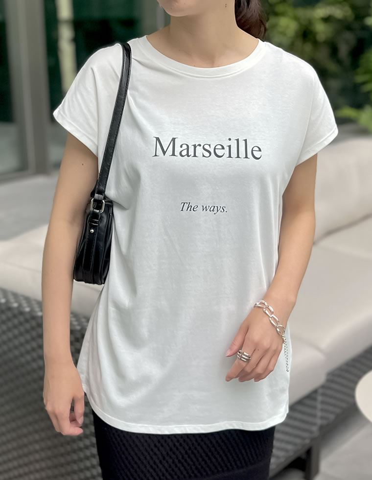選べるフロントロゴフレンチスリーブTシャツ