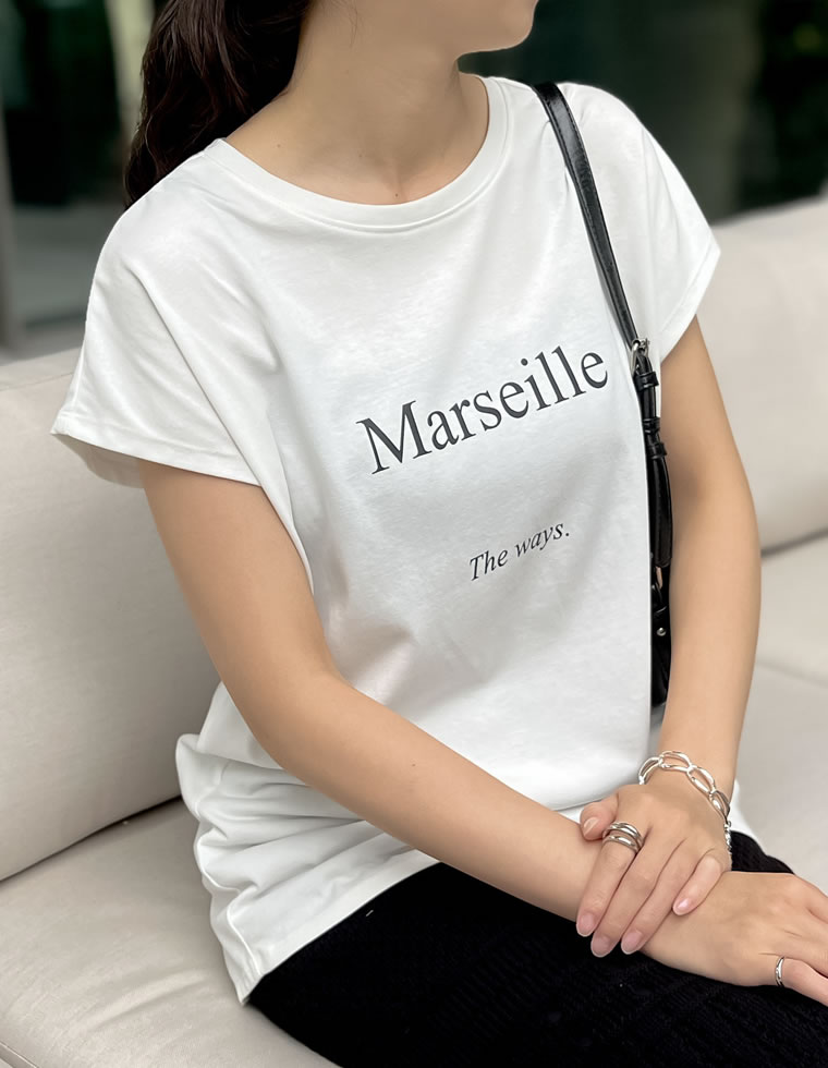 選べるフロントロゴフレンチスリーブTシャツ