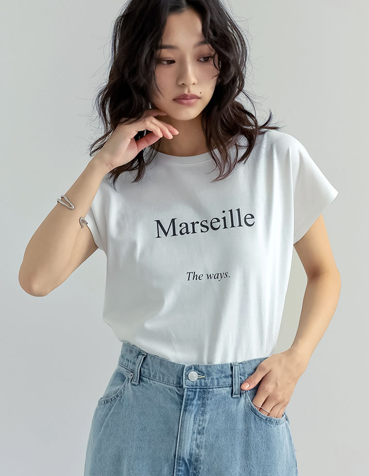 選べるフロントロゴフレンチスリーブTシャツ