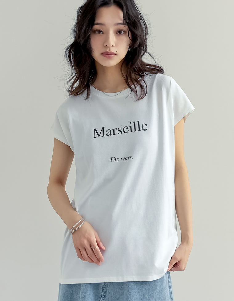 選べるフロントロゴフレンチスリーブTシャツ