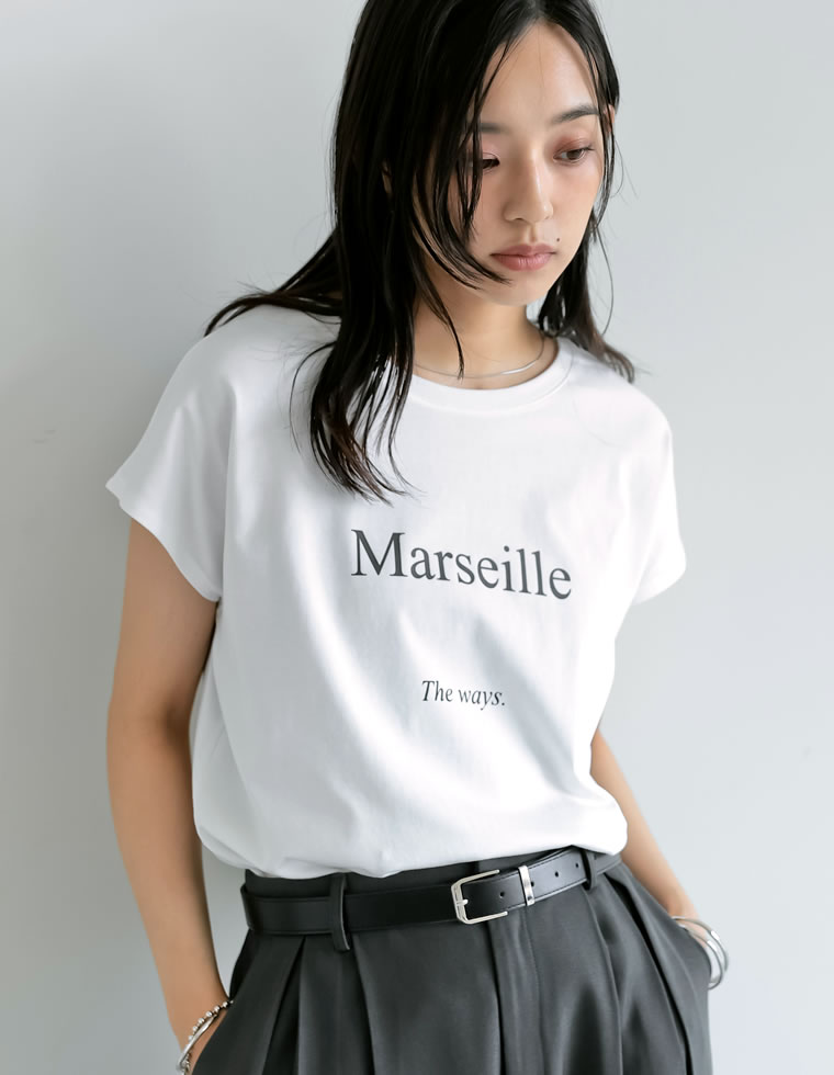 選べるフロントロゴフレンチスリーブTシャツ