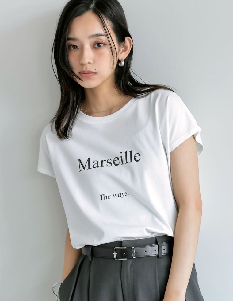 選べるフロントロゴフレンチスリーブTシャツ