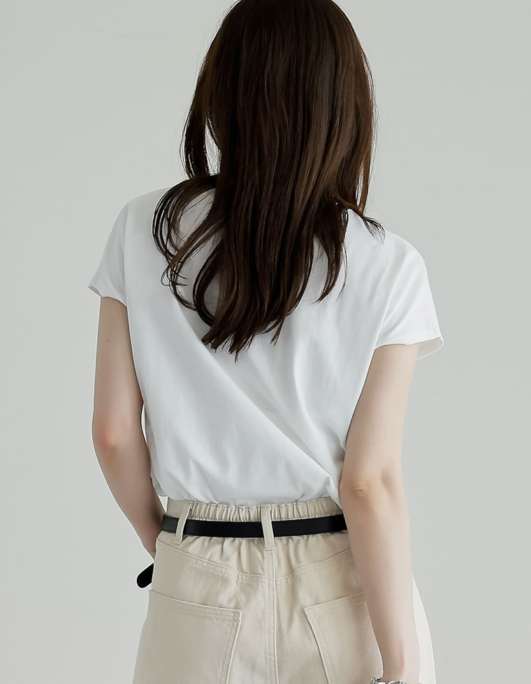 選べるフロントロゴフレンチスリーブTシャツ
