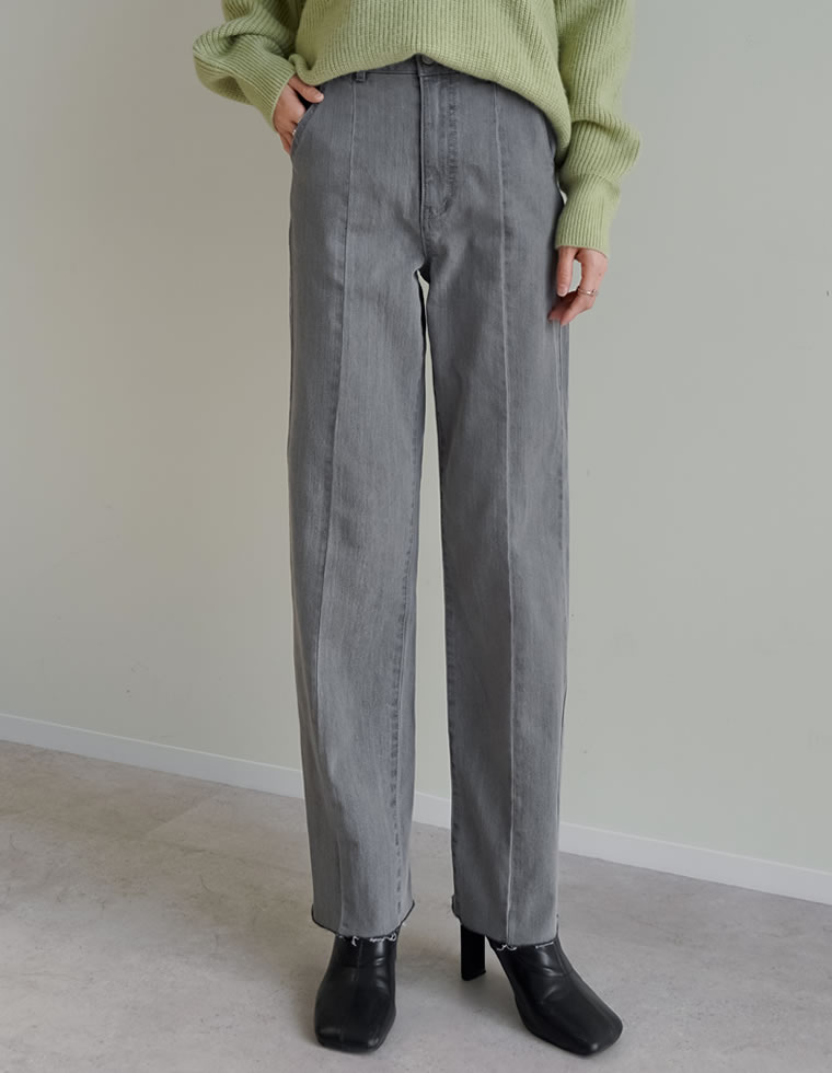 バックベンツストレートリサイクルデニム