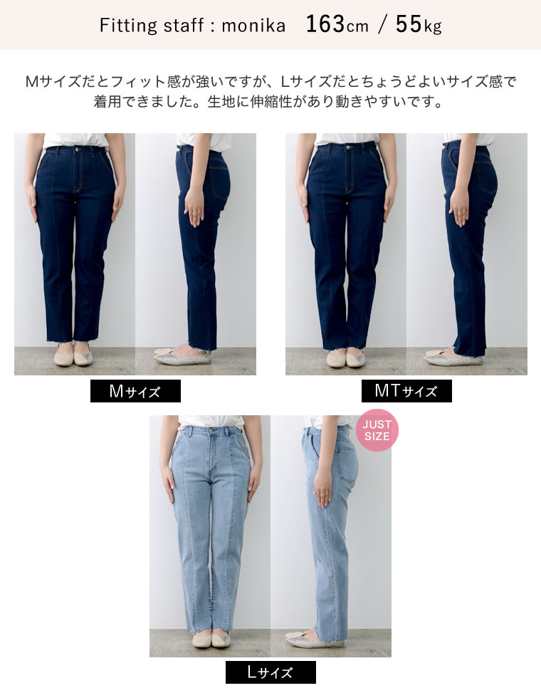 バックベンツストレートリサイクルデニム