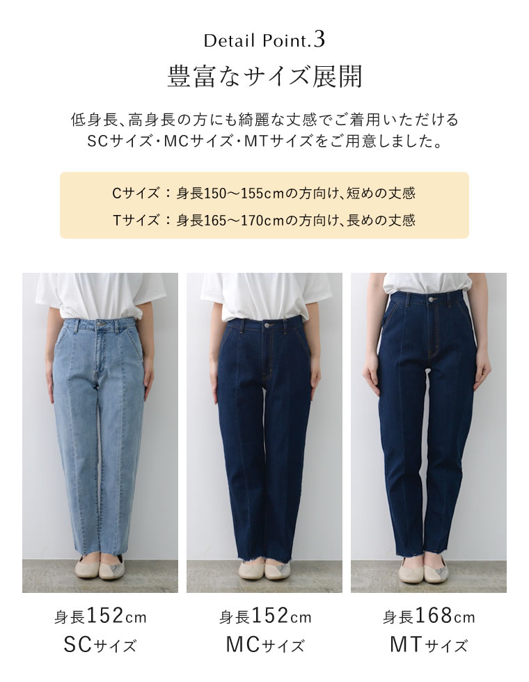バックベンツストレートリサイクルデニム