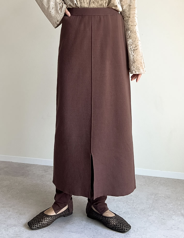 ストレッチタイトニットスカート＆ニットレギンスSET
