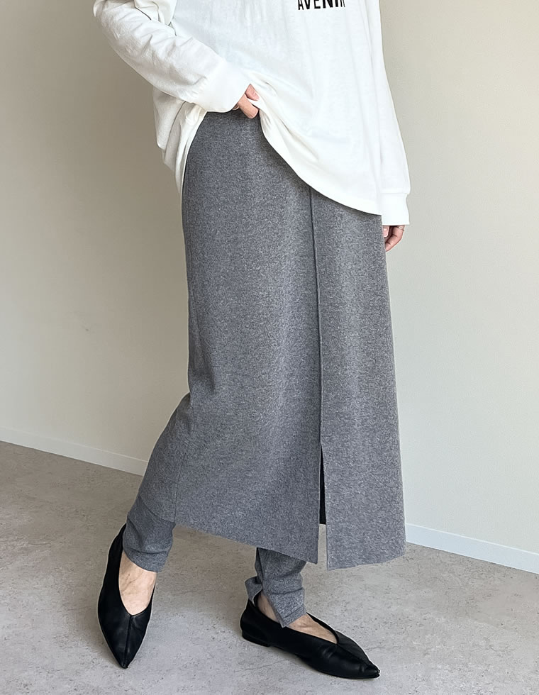 ストレッチタイトニットスカート＆ニットレギンスSET