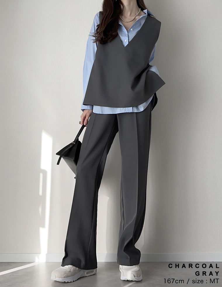 ストレッチツイルスリットパンツ