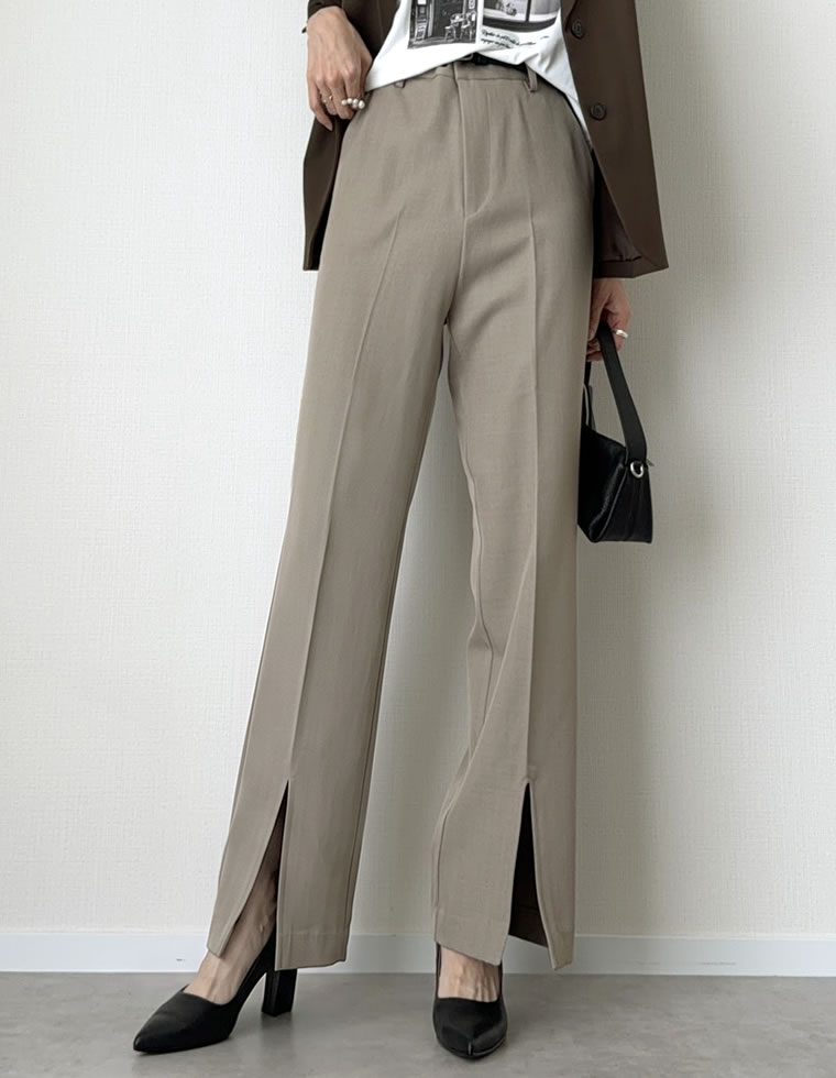 ストレッチツイルスリットパンツ