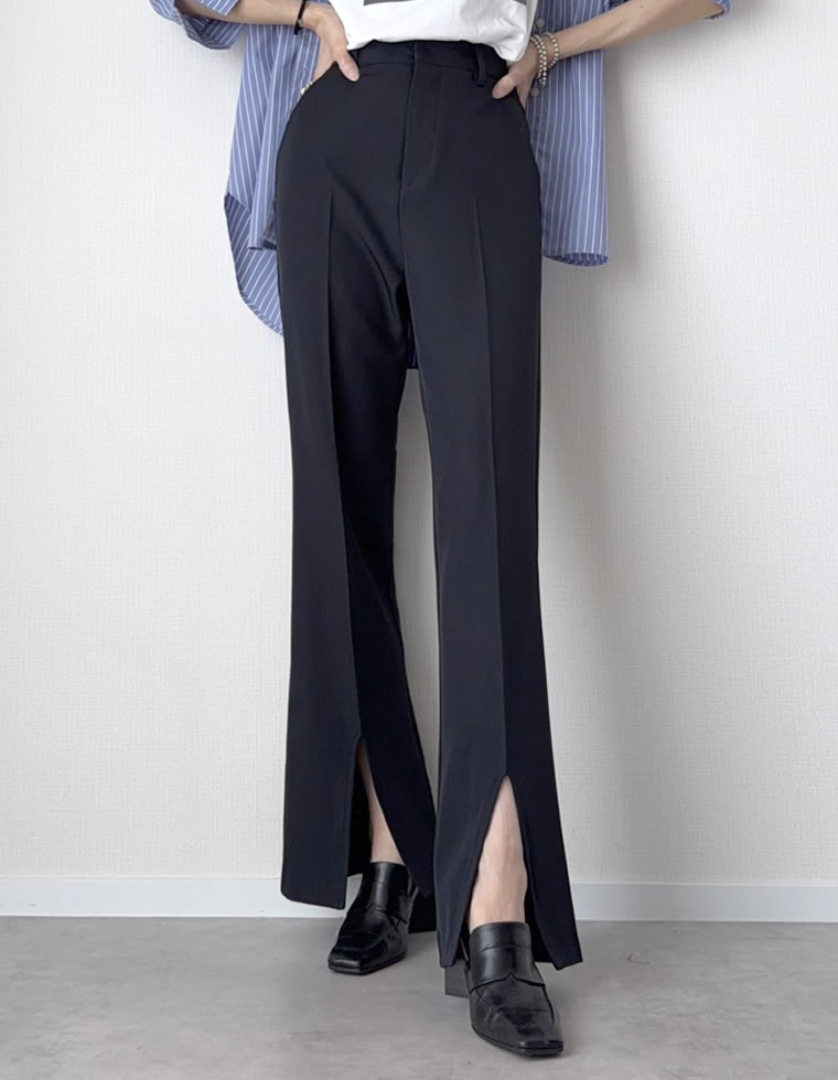 ストレッチツイルスリットパンツ