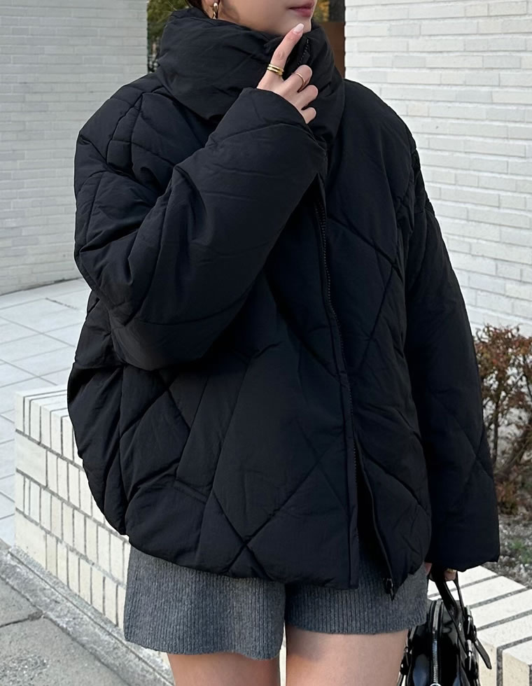 ダイヤキルトフェイクダウンジャケット