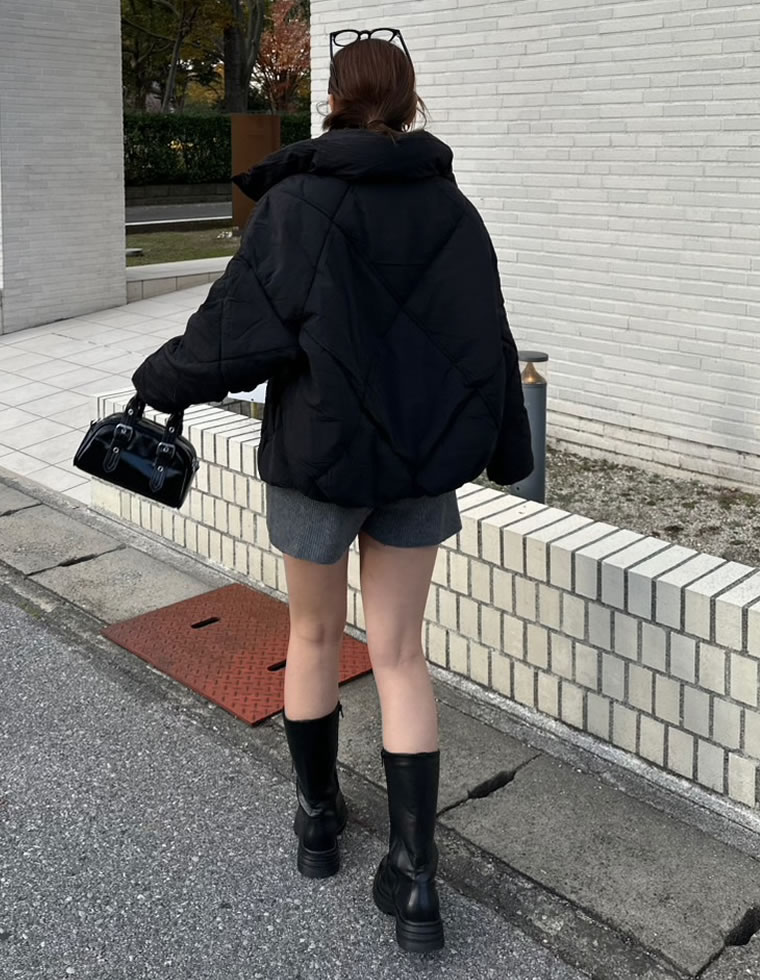 ダイヤキルトフェイクダウンジャケット