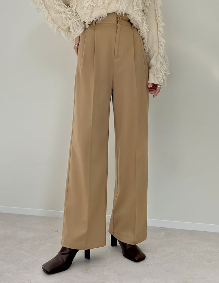 裏微起毛ツータックワイドパンツ