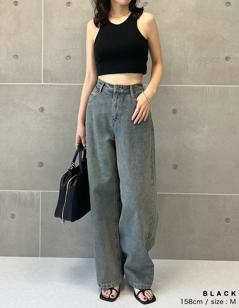 コットンリブカップ付きアメスリショート丈タンクトップ