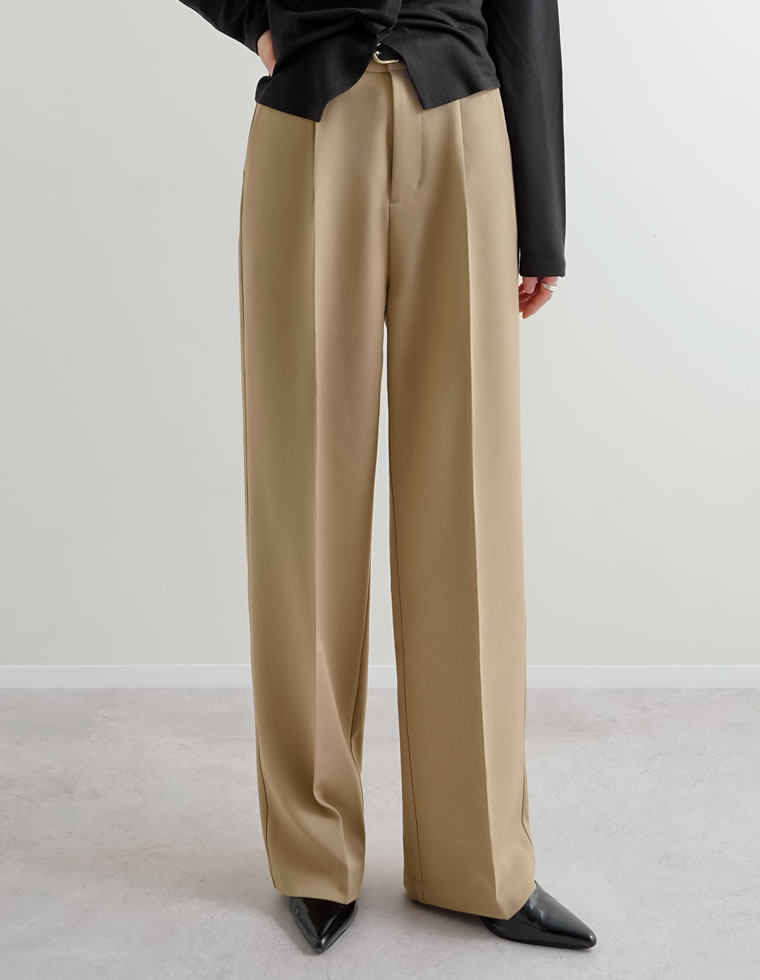 ストレッチツイルタックワイドパンツ