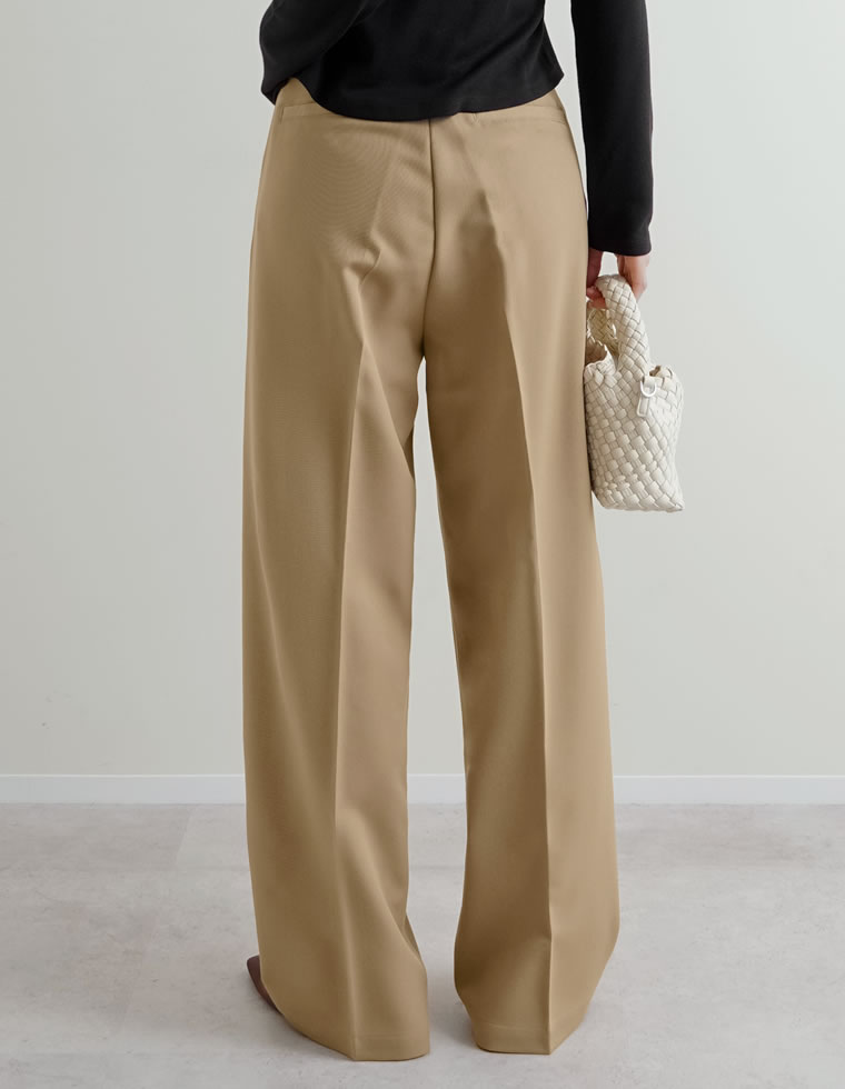 ストレッチツイルタックワイドパンツ