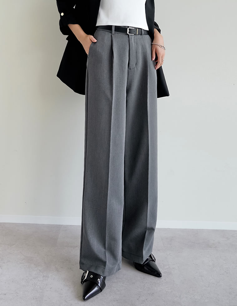 ストレッチツイルタックワイドパンツ