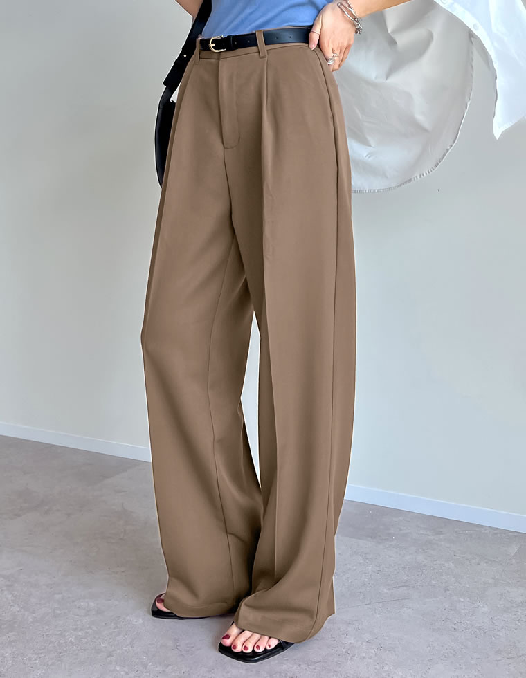 ストレッチツイルタックワイドパンツ