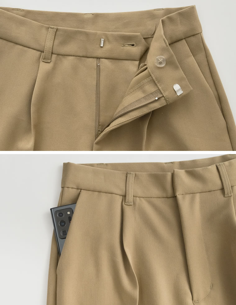 ストレッチツイルタックワイドパンツ