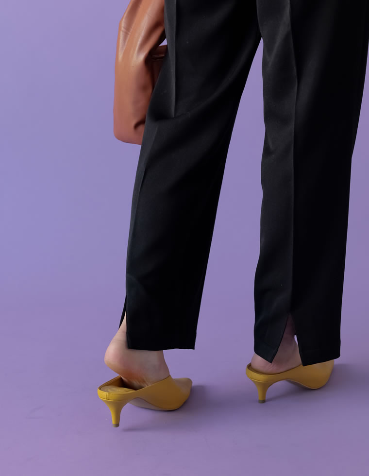 リサイクルツイルバックスリットストレートパンツ