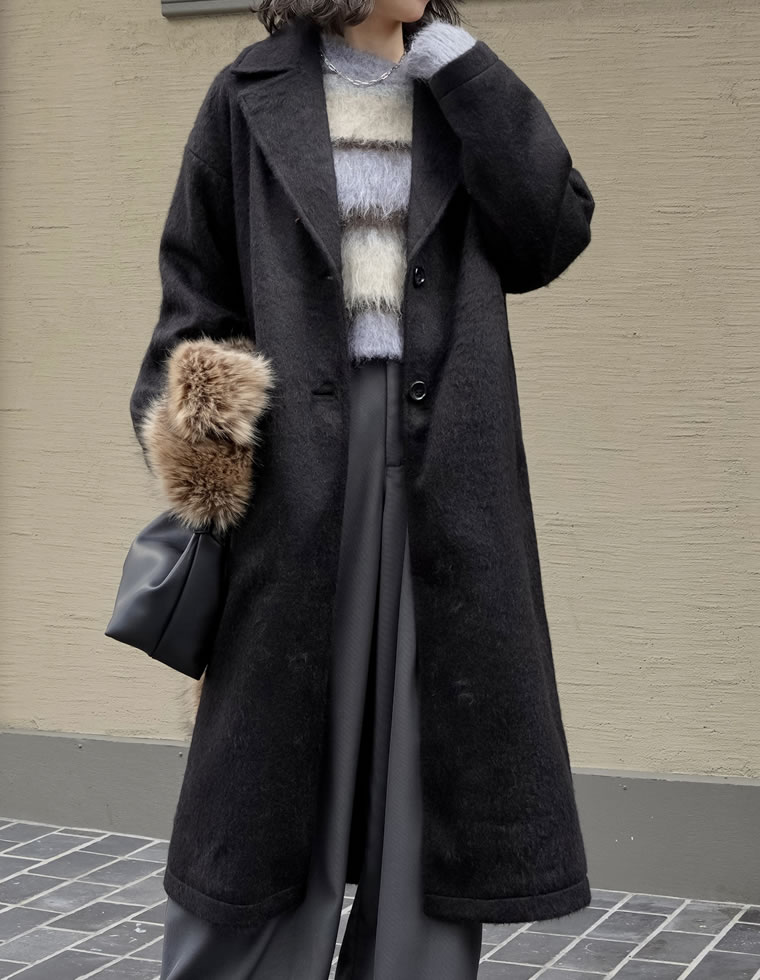 ウールタッチシャギーチェスターコート