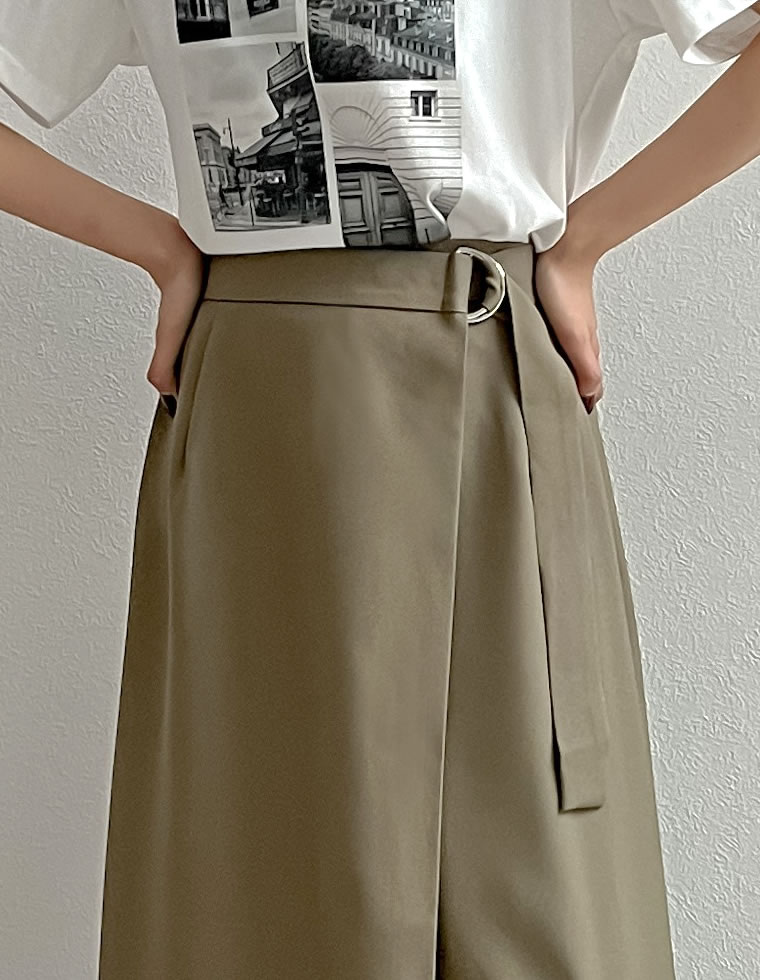 ドライタッチラップベルトナロースカート