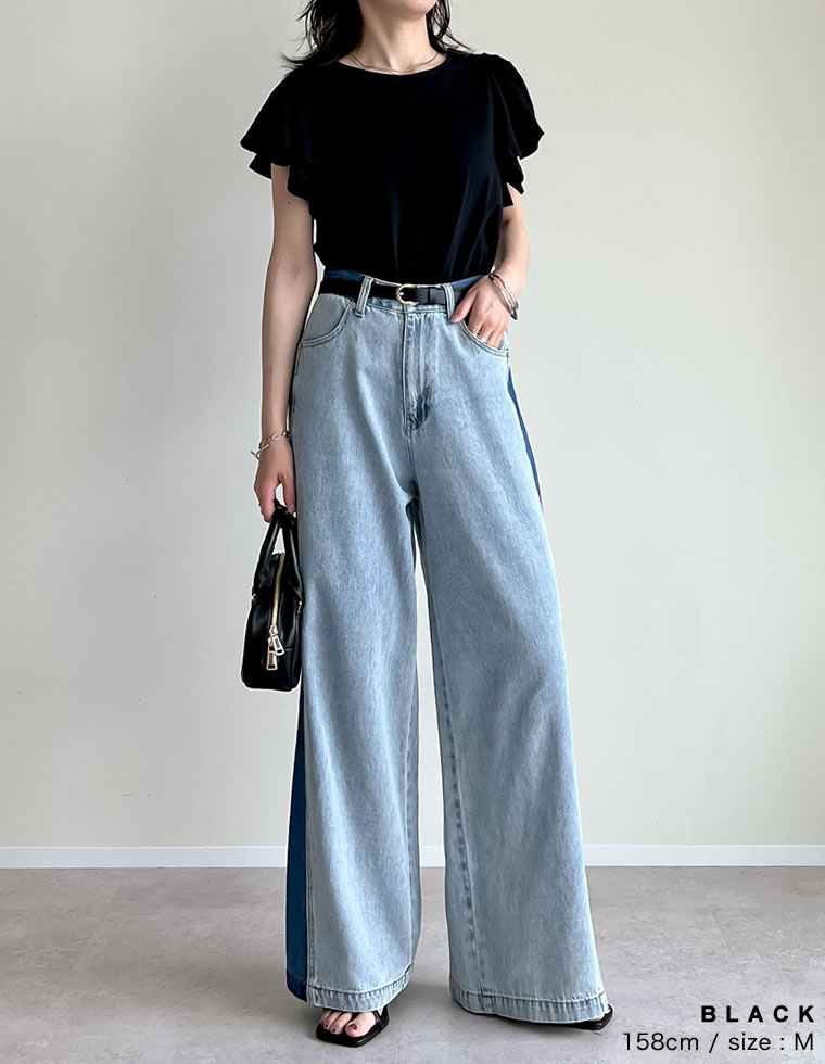 フリルスリーブ半袖Tシャツ