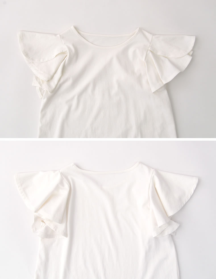 フリルスリーブ半袖Tシャツ