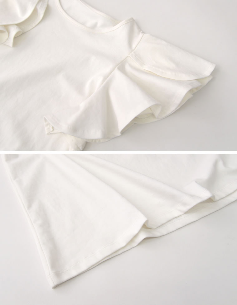 フリルスリーブ半袖Tシャツ
