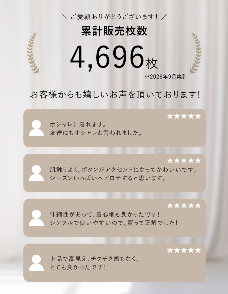 袖金ボタンタートルネックリブニットトップス