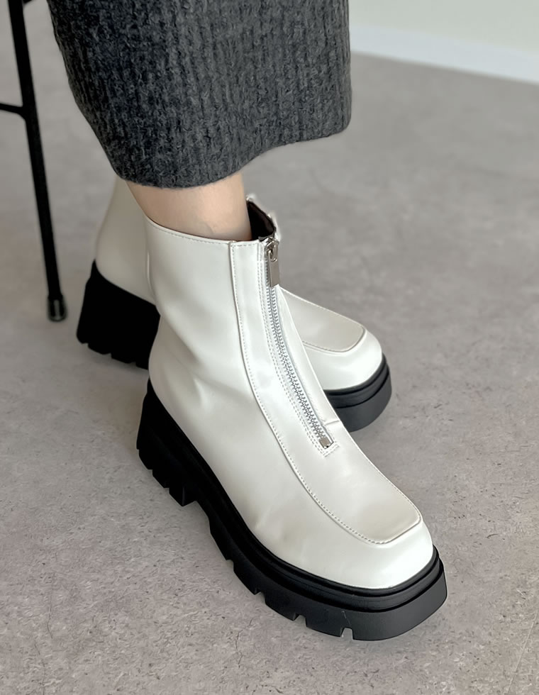 フロントジップトラックソールブーツ