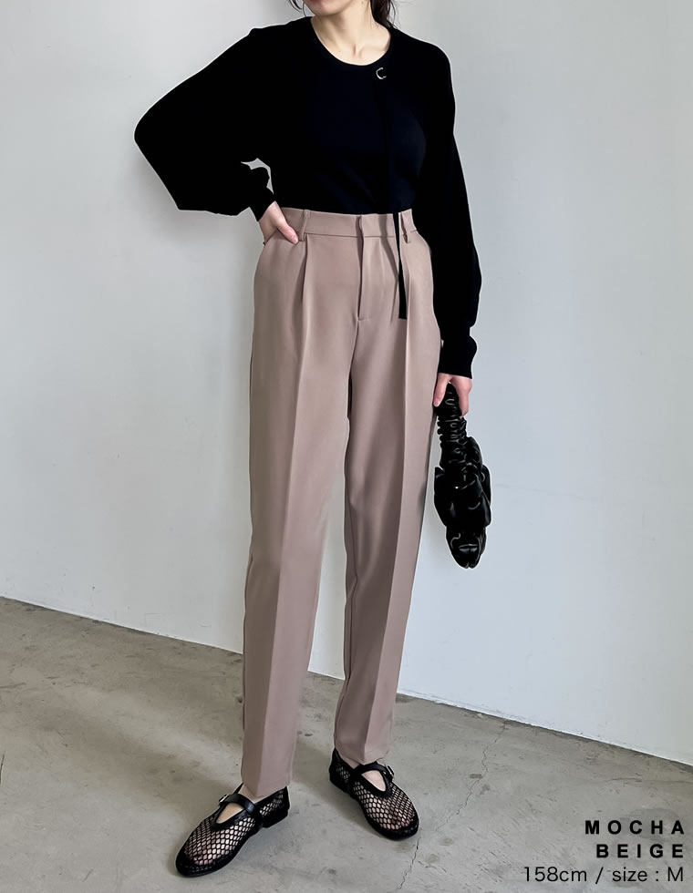 カットツイルテーパードパンツ