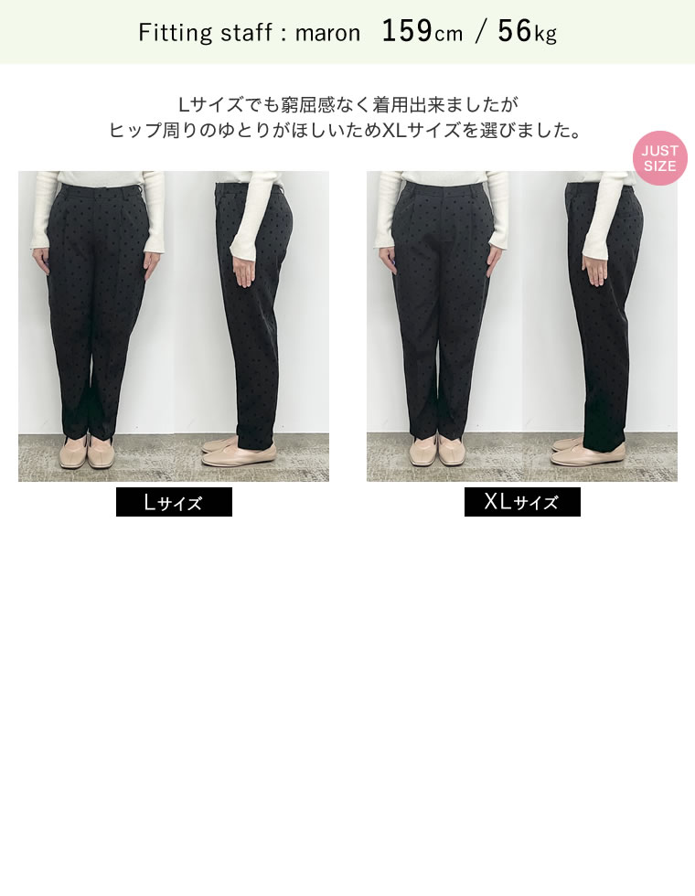 フロッキードットカットツイルテーパードパンツ