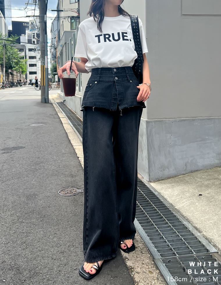 TRUEメタリックロゴプリントTシャツ