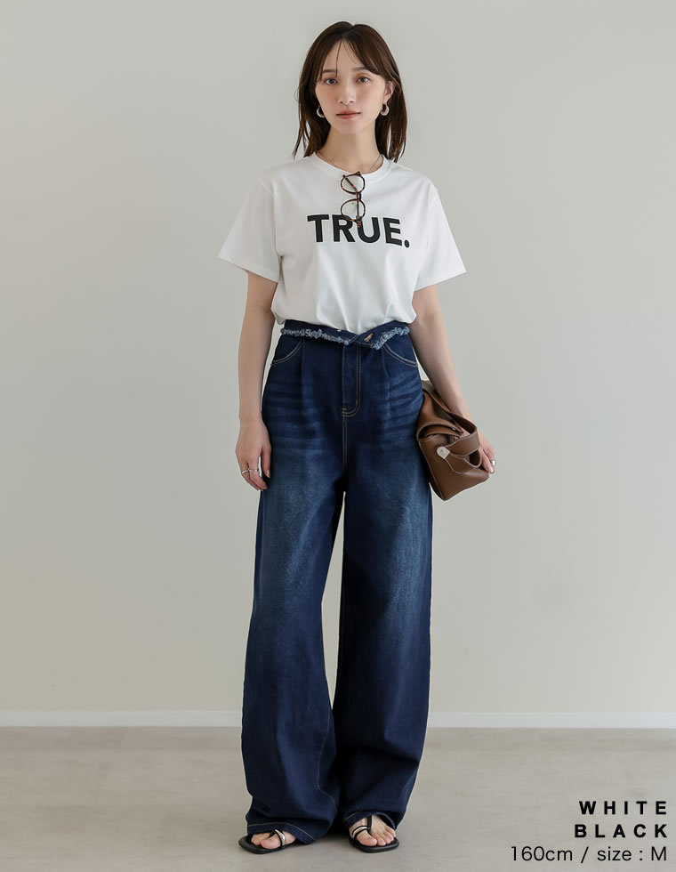 TRUEメタリックロゴプリントTシャツ