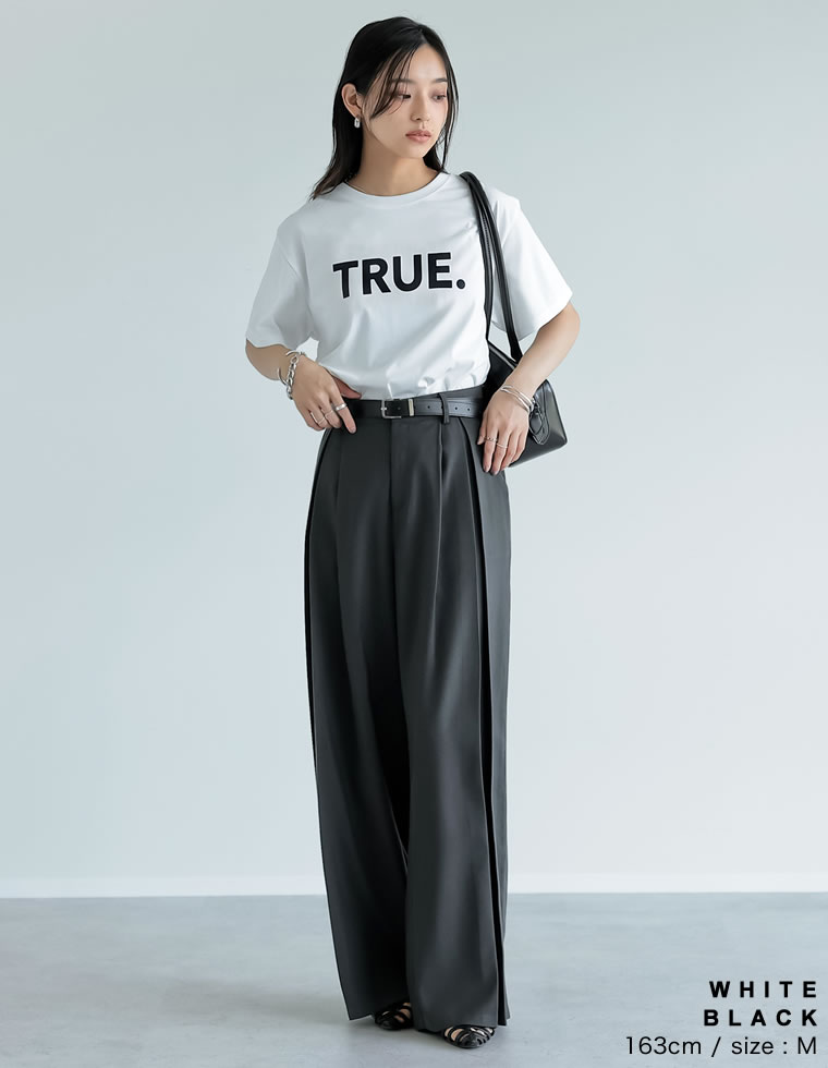 TRUEメタリックロゴプリントTシャツ