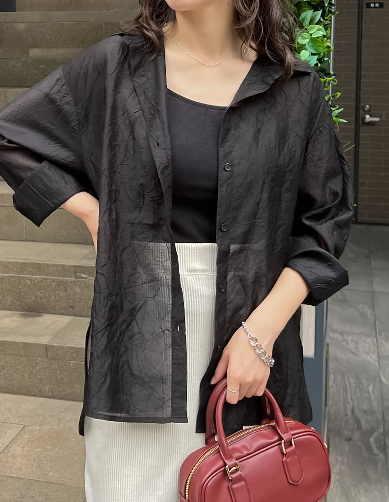 シアーワッシャーシャツ