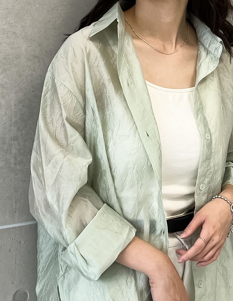 シアーワッシャーシャツ